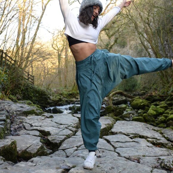 Winter Savannah Harem Pant Unisex Yoga Travel Baggy Cotton Boho Hippie - Picture 1 of 10